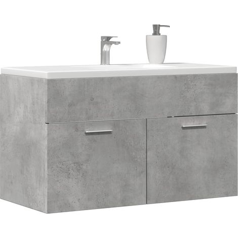 Waschbeckenunterschrank Betongrau 90x38,5x46 Holzwerkstoff