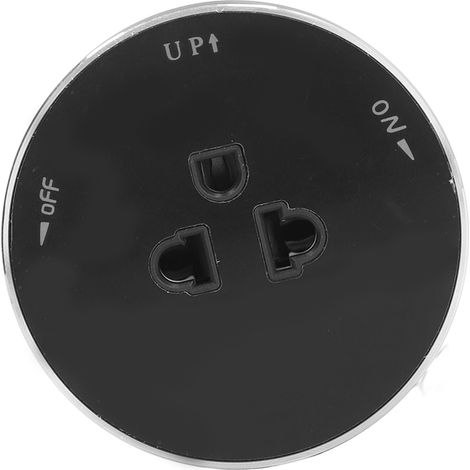 Schienensteckdose, abnehmbarer Steckdosenadapter, universell, 250 V, rund, mit Kontrollleuchte für US- und EU-Stecker (1/5)