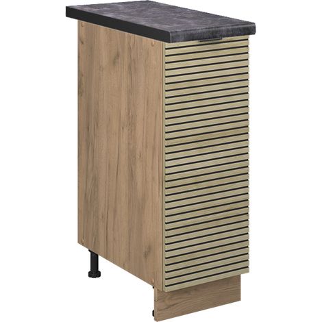 Armadio cucina dispensa alto Fame-Line, Pannello in quercia, 30 cm , PL Antracite, Vicco