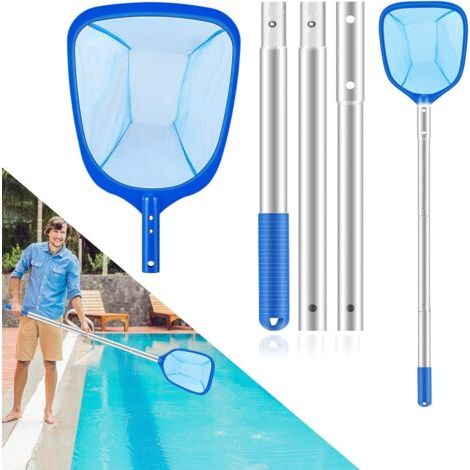 Épuisette Piscine, Piscine Fond avec Télescopique Robuste de 140cm pour Bassin,Filet Nettoyage Spa, Filet Nettoyer Déchets en et Surface - (1/5)