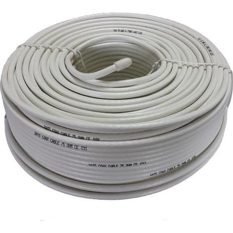 Cavo coassiale per antenna satellitare pvc bianco 50m tv matassa digitale DVB HD
