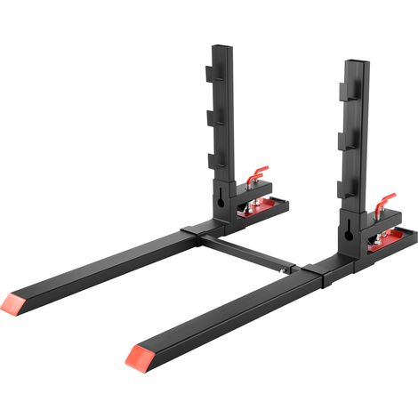 Mophorn Palettengabeln mit 1814 kg Tragkraft, 1490 mm Länge, Kippschutz und verstellbarer Stabilisatorstange, geeignet für Ladeschaufel-Kompaktlader, Schwarz