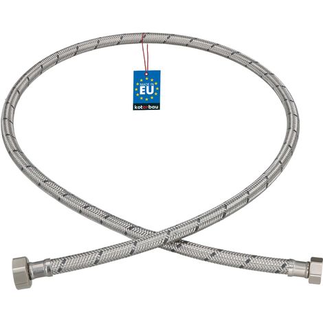KOTARBAU® Flexible Robinet 1/2"x3/8" - Tuyau Robinet 120cm - Acier Inoxydable - Rallonge Robinet Cuisine Flexible - Tuyau Robinet Cuisine Flexible - Tuyau Flexible Plomberie - Argent (1/4)
