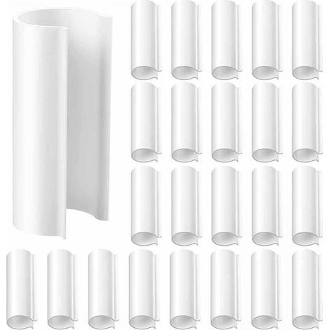 Gewächshausclips, 32er-Packung, 19 mm Kabelbinder zur Befestigung von Abdeckungen an Gewächshäusern, Folien und Pflanzen, weiß