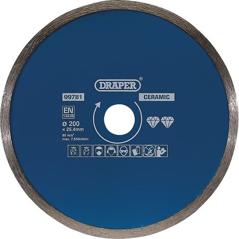 Draper Continuous Diamond Blade, 200mm Diameter (Model 99781) (1/5)