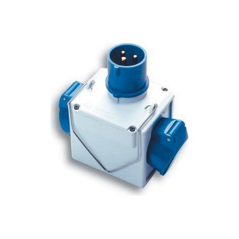FME ART 73.110 Adaptateur multiple double 16A CEE bleu vers 2 prises bleues 16A (1/3)