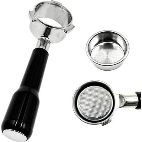 Porte-filtre sans fond de 54 mm avec panier filtre de 18 g pour machine à expresso Breville Barista Express BES(840XL 880BSS 870XL 878BSS 870BSXL 450BSS 500BSS) Duo Temp Pro Breville Portafilter Noir (1/5)