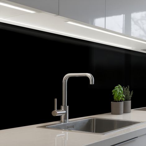 REVETEMENT MURAL DE CUISINE, CRÉDENCE DE CUISINE Noir 150x80 cm