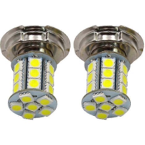 Lot de 2 ampoules LED H4 P26S 12V pour phares de moto, scooters et vélos, lumière blanche (1/5)