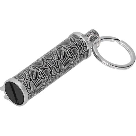 Briquet à essence vintage étanche pour extérieur, avec chaîne porte-clés, couleur gris (1/5)