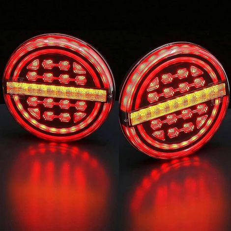 2 PCS 12/24V Tour Hamburger Led Feux Arrière De Remorques Lampe Éclairage Stop Arrière Plaque d'Immatriculation L'Éclairage Imperméable Pour Camion Caravane Van Tracteur E-Mar (1/5)