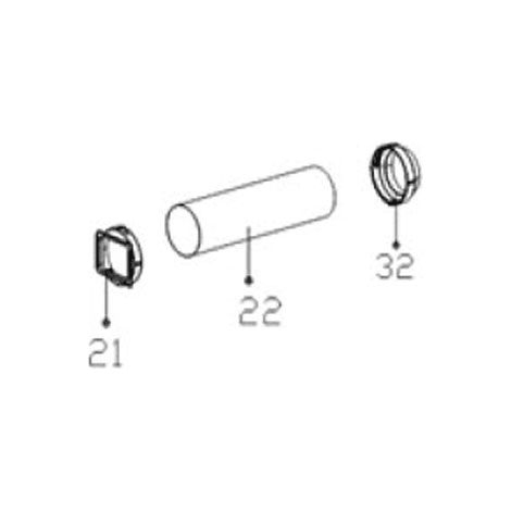 EMBOUT RACCORD REP 21 POUR CLIMATISEUR ELECTROLUX - 405532042 (1/2)