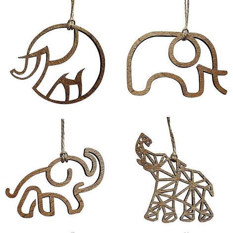 Pendentif carte postale éléphant, décoration intérieure, pendentif en bois, pendentif éléphant amitié (1/5)
