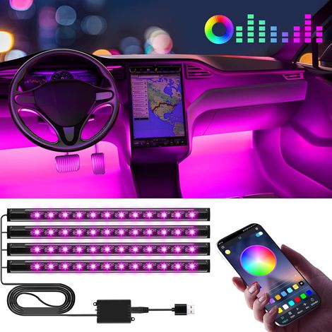 Auto-Innenraumzubehör für Damen und Herren, LED-Innenraumbeleuchtung, Autolampenzubehör, Farben, App-Steuerung (1/5)