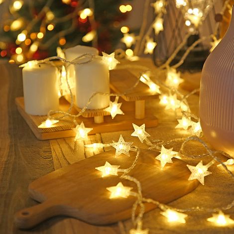 Guirlande lumineuse étoilée 100 LED pour intérieur et extérieur, extension pour mariage, fête, sapin de Noël, Nouvel An, blanc chaud (1/3)