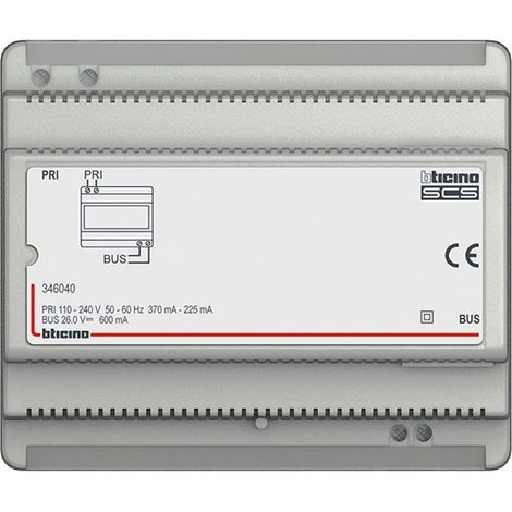 Fuente de alimentación Sistemas de audio Bticino 2 cables 6 módulos 110-240VAC 346040