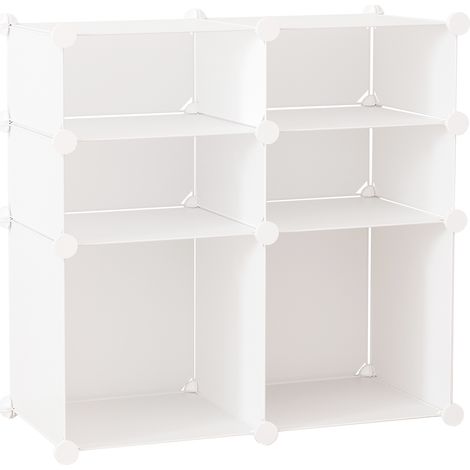 Armoire modulaire en plastique, étagère à 6 cases, armoire, meuble à chaussures, buffet, autocollants décoratifs, armoire et meuble à chaussures combinés, meuble de rangement pour vêtements, chaussure (1/5)