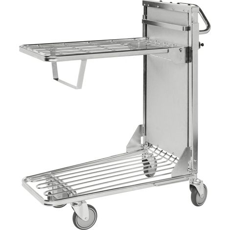 Kongamek Einkaufswagen mit 2 verstellbaren Böden 965x520x1100mm Gummi 300kg Tragkraft ohne Bremse