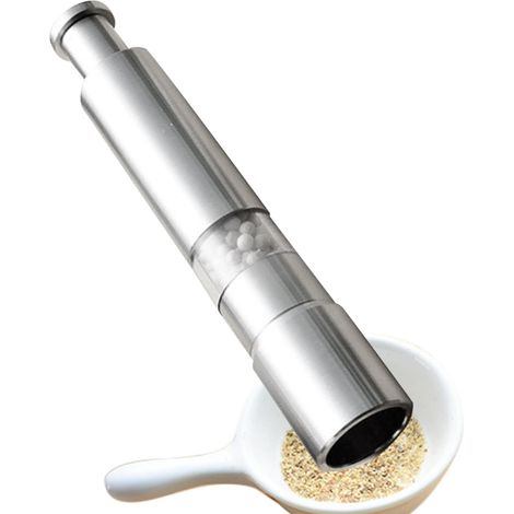 Moulin à sel et poivre bouton pression – Petit épices en acier (1/5)