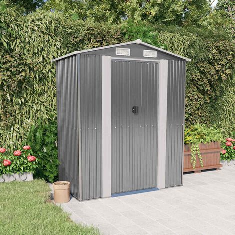 Abri de jardin-Remise Cabane pour outils Gris clair 192x108x223 cm Métal galvanisé (1/5)