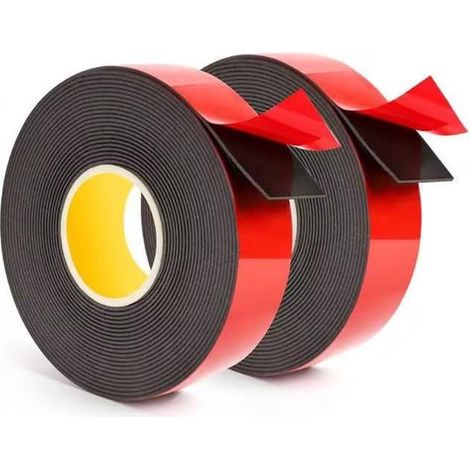 Superstarkes doppelseitiges Klebeband – 2 Stück – Acrylkleber – wasserfest – geeignet für Büro- und Heimdekoration – 25 mm x 10 m – Ausführung 1 (1/5)