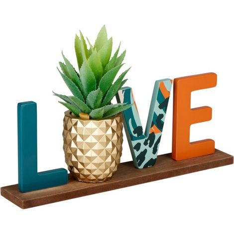 Mot déco LOVE ananas doré à poser (1/3)