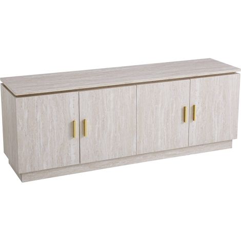 Meuble TV BAIETA – 160x40x60 cm – Finition Travertin & Design Épuré (1/5)
