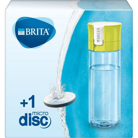 1 Bouteille Filtrante Plastique Vert, Format Compact, Disque Filtrant Intégré, Usage Nomade (1/5)