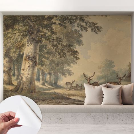 Selbstklebend Tapete - abwaschbar - Raumgestaltung Schlafzimmer Wohnzimmer Tapete Waldstille 208x146 cm (1/5)
