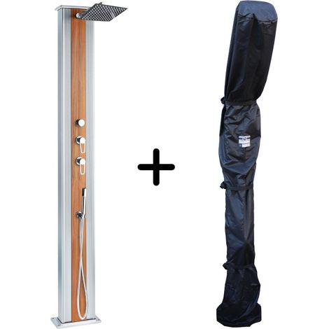 Hybride Dusche Dada Straight 40L DADA PIÙ Grau / Holz mit Duschabdeckung