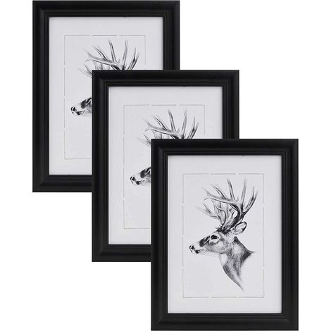 WOLTU Set de 3 Cadre Photo, Noir, 30x45cm, Artos Style en Bois et Verre, Cadre décoration pour la Maison, BR9917sz-3 (1/4)