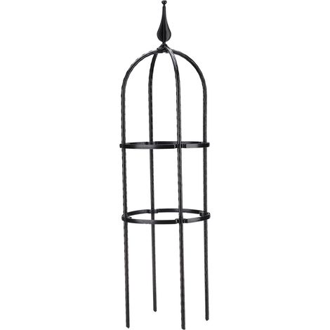Soportes de resina para plantas de exterior con anillo de seguridad y diseño ondulado – juego de 2 en blanco o negro. (1/5)