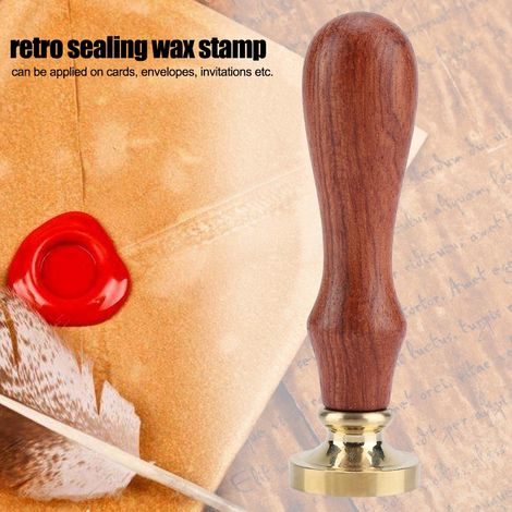 Lot de 1 bâton de cire à cacheter rétro en bois, tampon classique pour cartes d'invitation de mariage (203) (1/5)