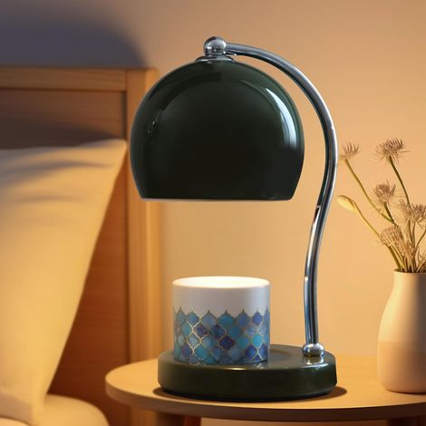 Lampe chauffe-bougie en céramique avec variateur et minuterie, idéale pour les bougies en pot, design moderne à 2 lumières, cadeau de pendaison de crémaillère, décoration de maison, fête des mères, ca