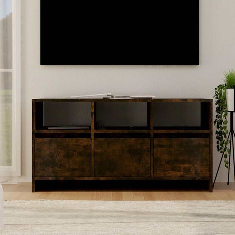 vidaXL TV Cabinet Smoked Oak 102x37,5x52,5 cm Engineered Wood (1/5)