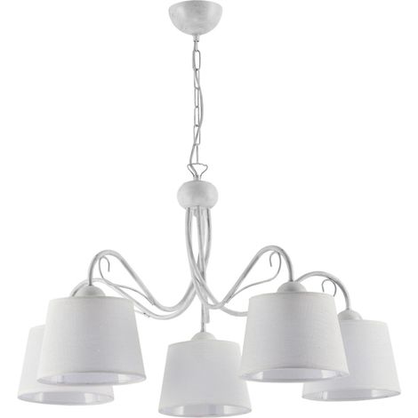 Lampadario retro 5 luci bianco E27 15W Kamelia Jupiter