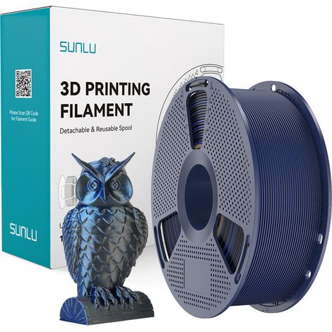 Filamento SUNLU PLA+ Seda Doble Color 1,75 mm 1 kg (negro-azul) (1/5)