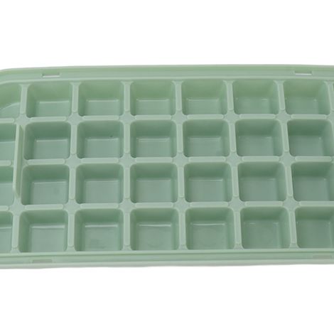 Bac à glaçons carré à démoulage facile, moule à glaçons avec couvercle compartiment à glaçons et pelle à glace, grande capacité, vert fruit, 1 couche (1/5)