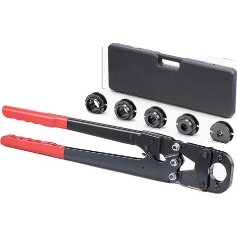 Ensemble d'outils de sertissage de tuyaux, 5 tailles de mâchoires réglables, mallette de transport robuste, 5 pcs (1/2)