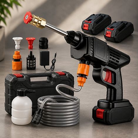 Cordless Pressure Washer Portable Water Jet Cleaner with 2 Batteries (1/3)