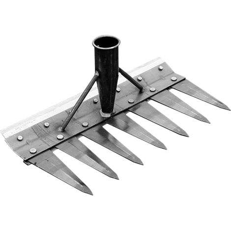 Outil de désherbage Manuel Robuste Ergonomique,Râteau Jardin Robustes pour Désherbage Enlèvement des Cailloux extérieur, préparation du Sol Jardinage et paysagisme 7 dents - (1/5)