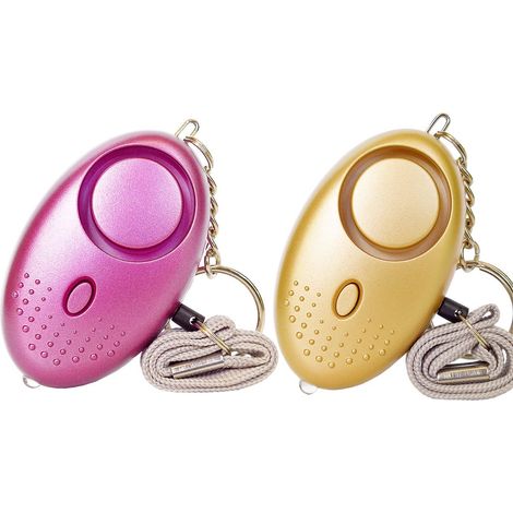 Alarme personnelle deux pièces - Bouton d'alarme personnel - Alarme de sécurité - 130 dB (Rose + Or) (1/5)