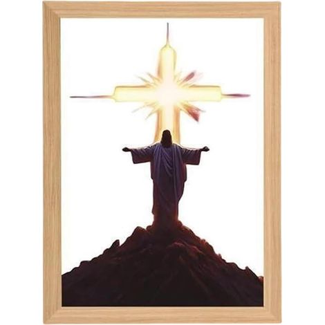 Lumière Peinture Jésus - Tableau Lumineux Jésus 4D - Décoration Murale (1/5)