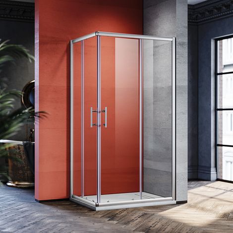 SONNI Duschkabine 195cm Höhe Duschabtrennung Eckeinstieg Dusche Schiebetür Echtglas Schnellfreigabefunktion 75x90x195cm (1/5)