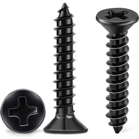 100 pezzi Viti in acciaio inox 18-8 A2 Testa svasata a croce PH Ø 4 x 20 mm Viti autofilettanti nere, viti per legno fai da te in acciaio inox ossido nero M4