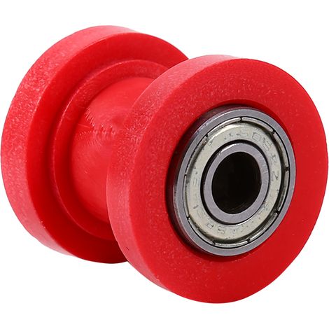 Lot de 2 Galets Tendeurs Chaîne 10mm Roue Guide Couleur Rouge pour Moto Pit Bike Mini Moto Quad ATV Dirt Bike (1/5)