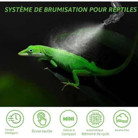 Système de brumisation Eco-Tank, humidificateur Eco-Tank avec minuterie et buse réglable à 360°, convient aux amphibiens, reptiles, plantes et fleurs. (1/4)