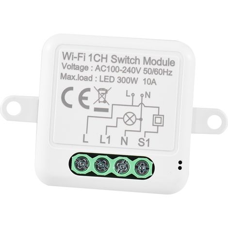 Disjoncteur intelligent WIFI, interrupteur intelligent avec un, deux, trois ou quatre circuits WIFI, interrupteur neutre et phase.