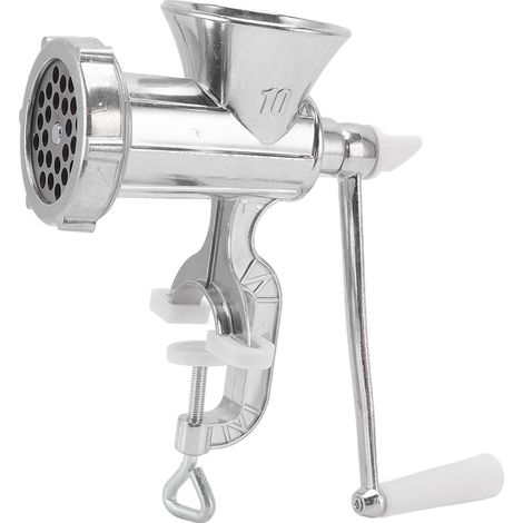 Hachoir à viande manuel en alliage d'aluminium robuste, hachoir multifonction et remplisseur à saucisses pour usage domestique intensif. (1/5)