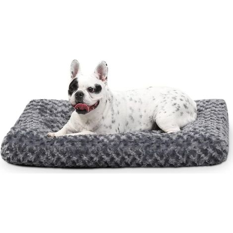 Coussin lavable pour petits chiens, couchage relaxant, matelas de cage avec base antidérapante, coussin doux et apaisant, gris foncé, 60 x 45 x 7 cm (1/4)